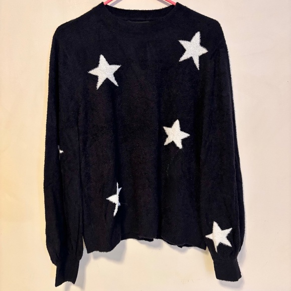 Rachel Zoe Black Sweater with White Stars - Picture 1 of 3